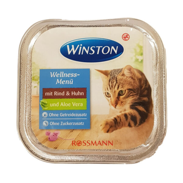 سوپ گربه وینستون طعم مرغ و گوشت همراه آلوورا