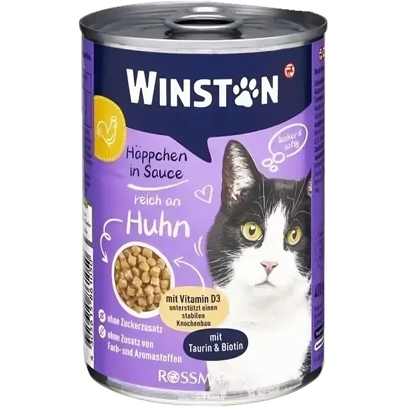 کنسرو گربه وینستون تکه در سس در طعم‌های متنوع 400 گرمی